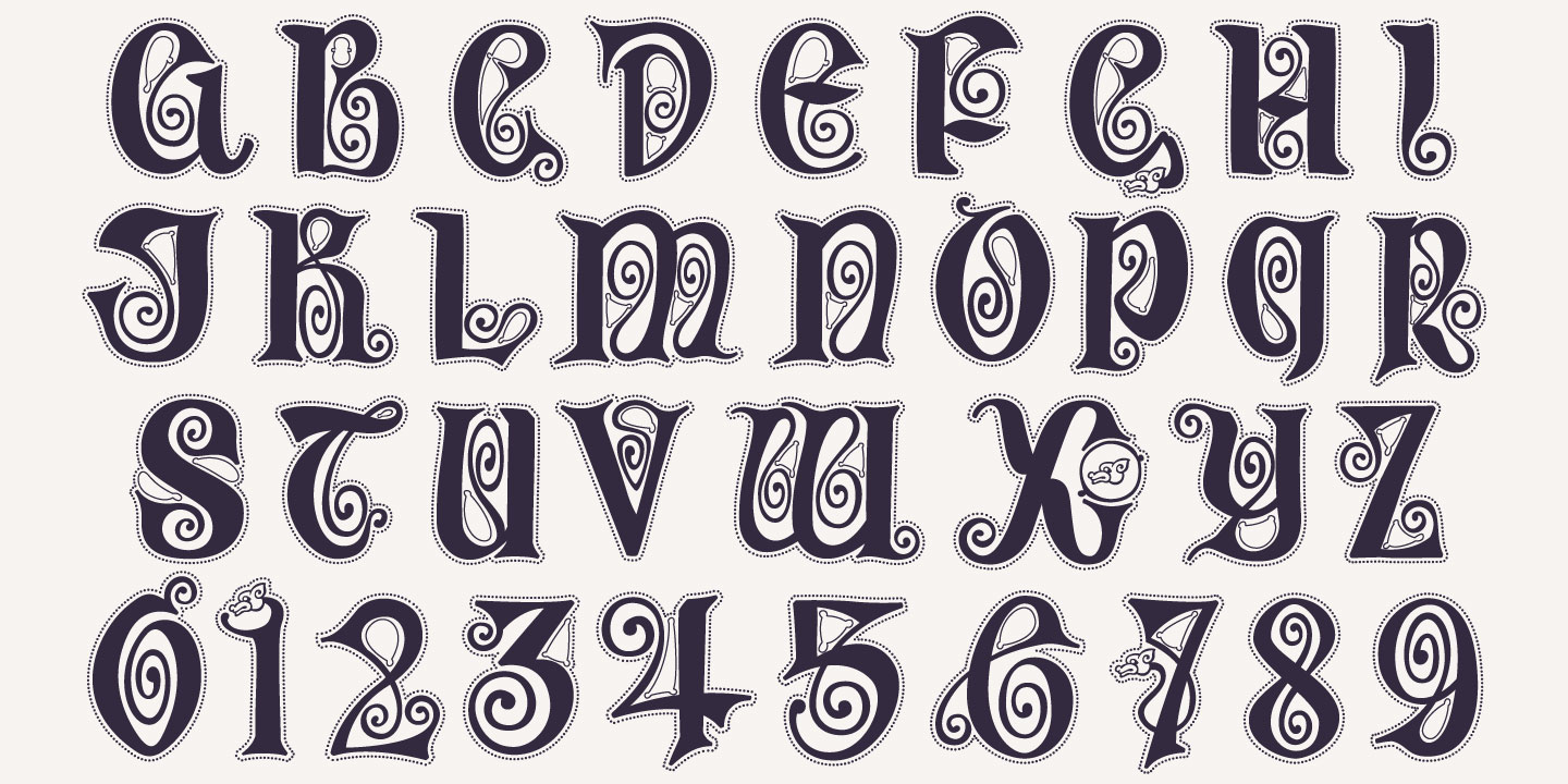 Example font Celtic Spiral #4